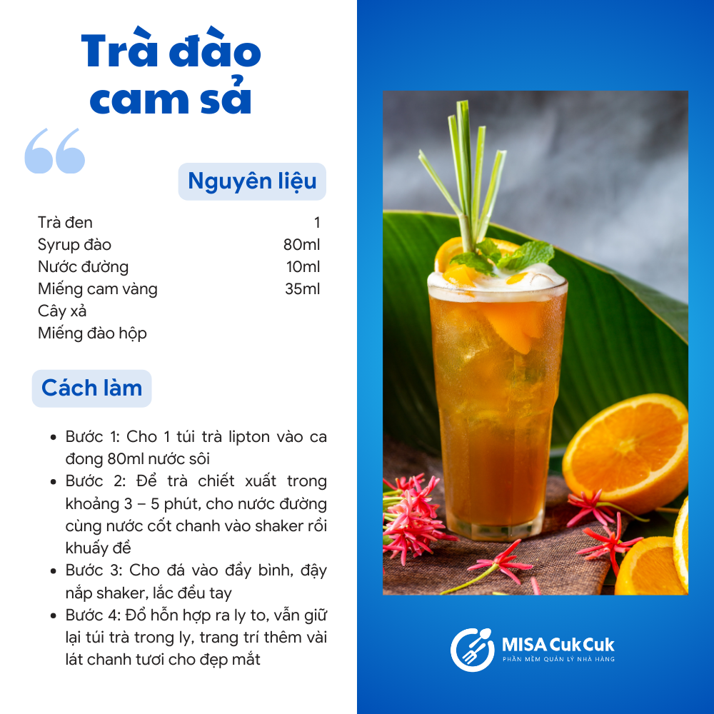 Trà đào cam sả