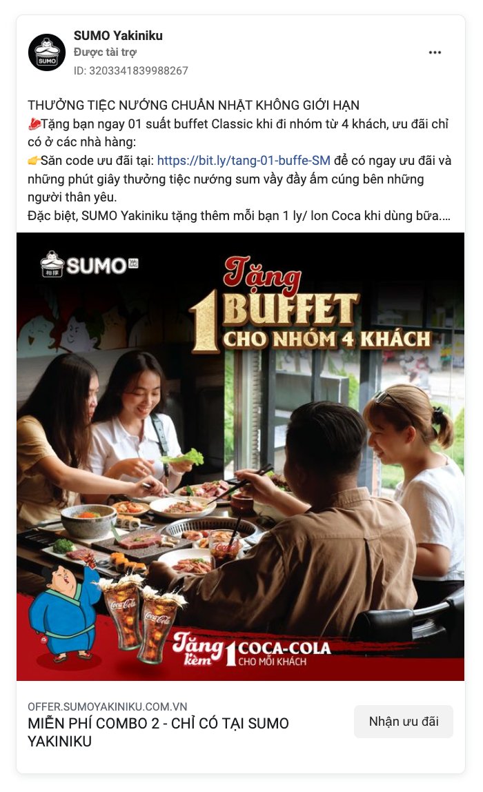 quảng cáo nhà hàng trên facebook