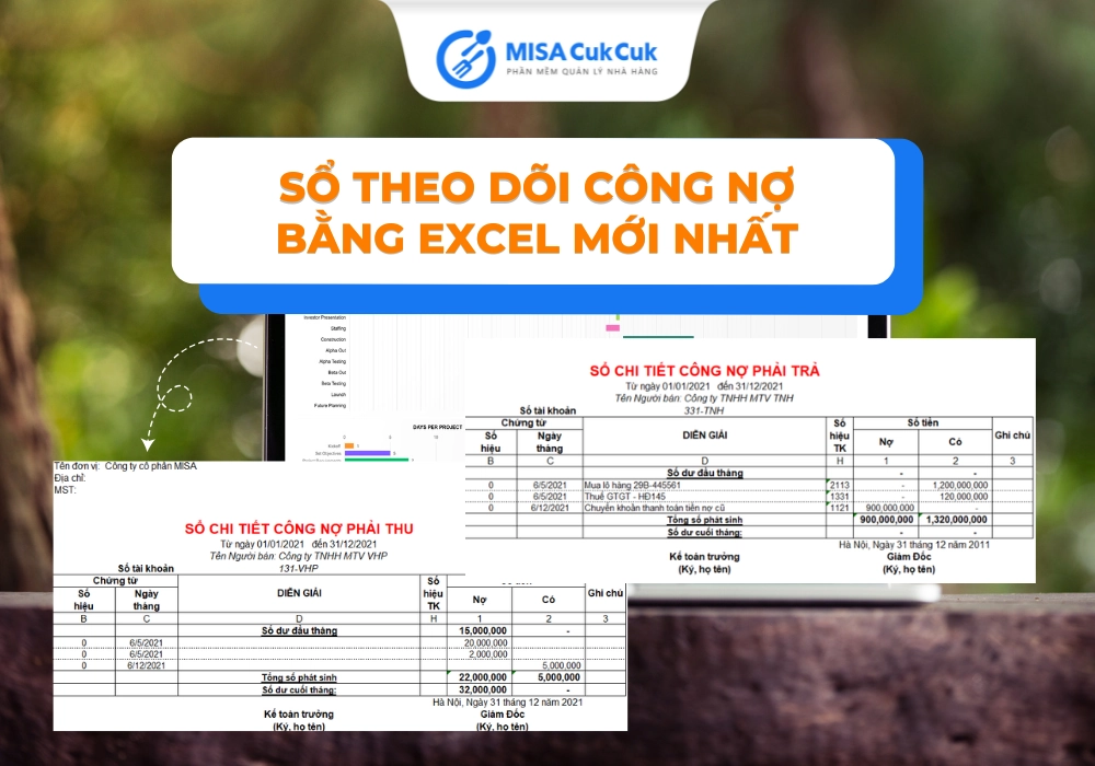 Sổ theo dõi công nợ bằng excel