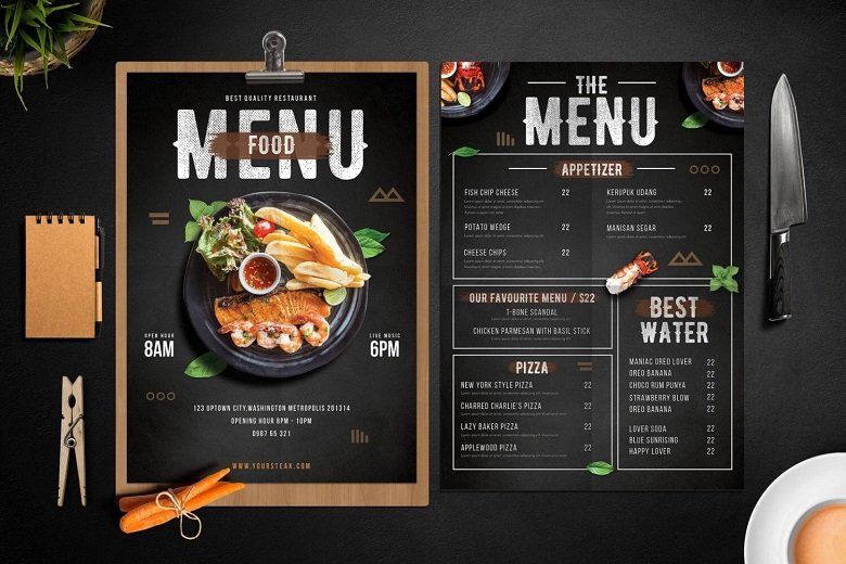 Các món ăn đặc biệt có thể đặt ở giữa menu để thu hút khách hàng
