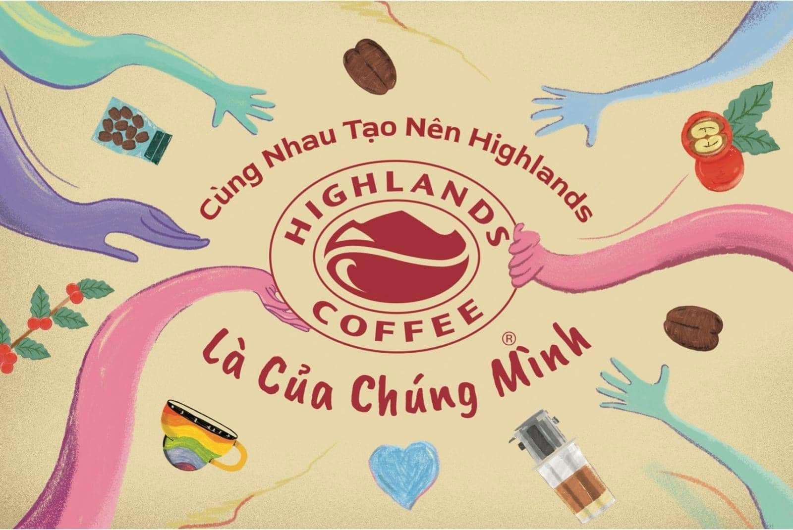 Highlands Coffee thay đổi logo và ra mắt thông điệp hướng về cộng đồng