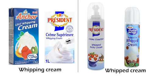 Phân biệt Whipping Cream và Whipped Cream