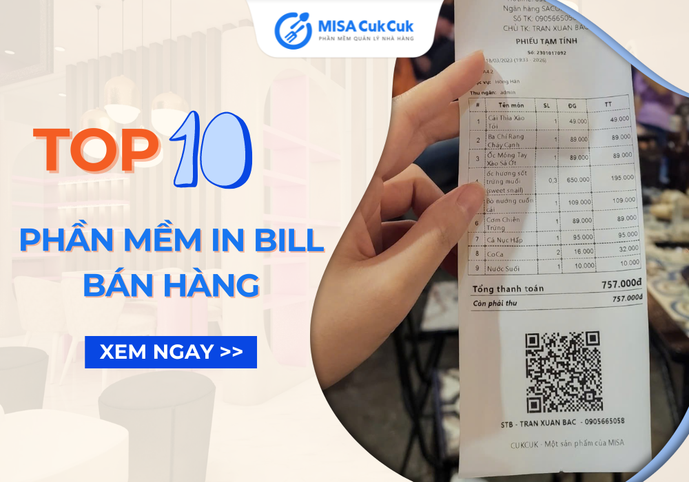 Phần mềm in bill in hóa đơn bán hàng