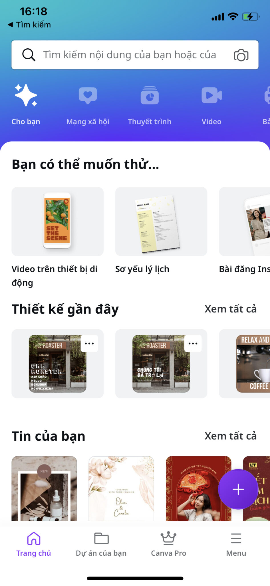 Hướng dẫn sử dụng Canva trên mobi