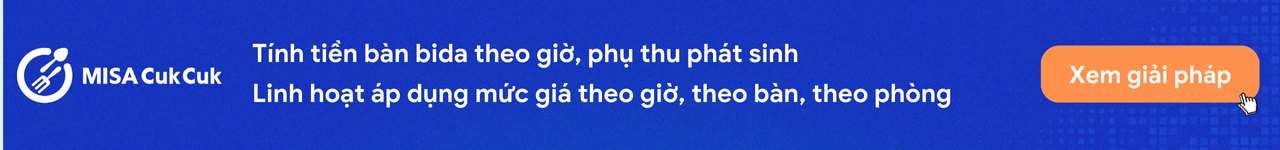 Dùng thử phần mềm quản lý quán bida MISA CukCuk