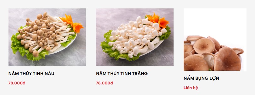 Nấm thiên nhiên menu Lẩu nấm Gia Khánh