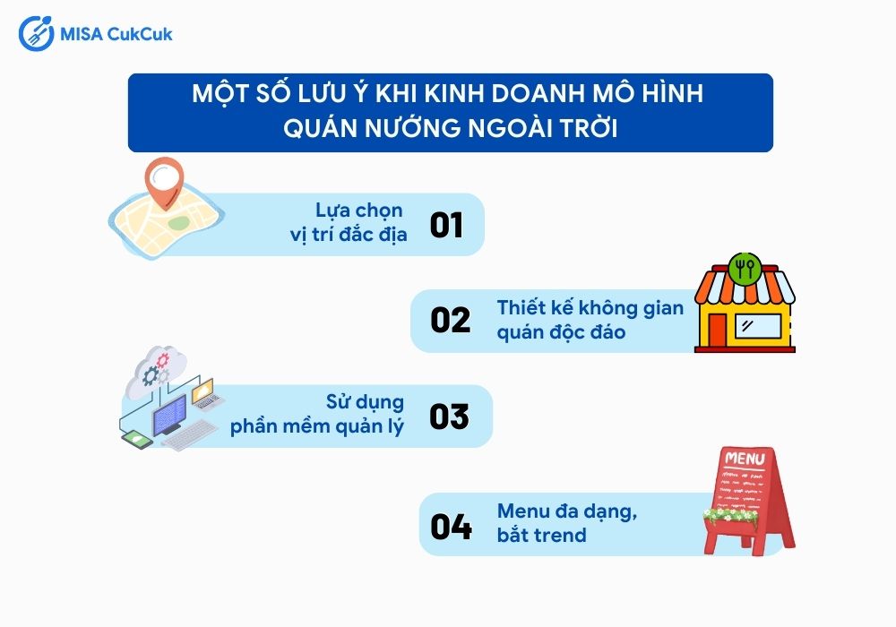 Một số lưu ý khi kinh doanh mô hình quán nướng ngoài trời