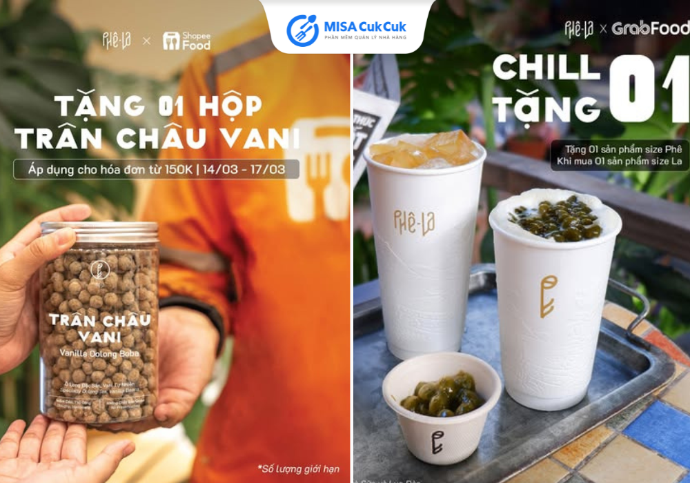 Phê La hợp tác với Food App